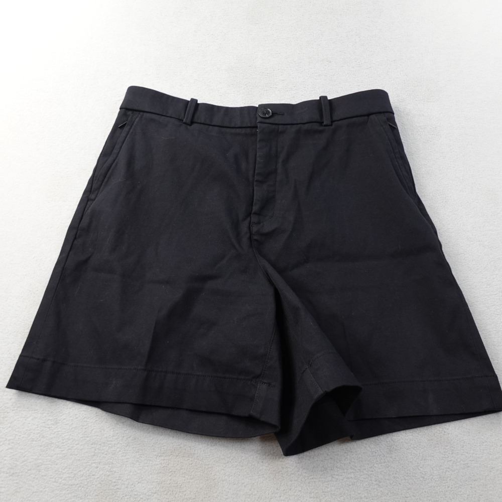 SPANX Stretch Twill Shorts Womens L Black 7" Bermuda High Rise 21618